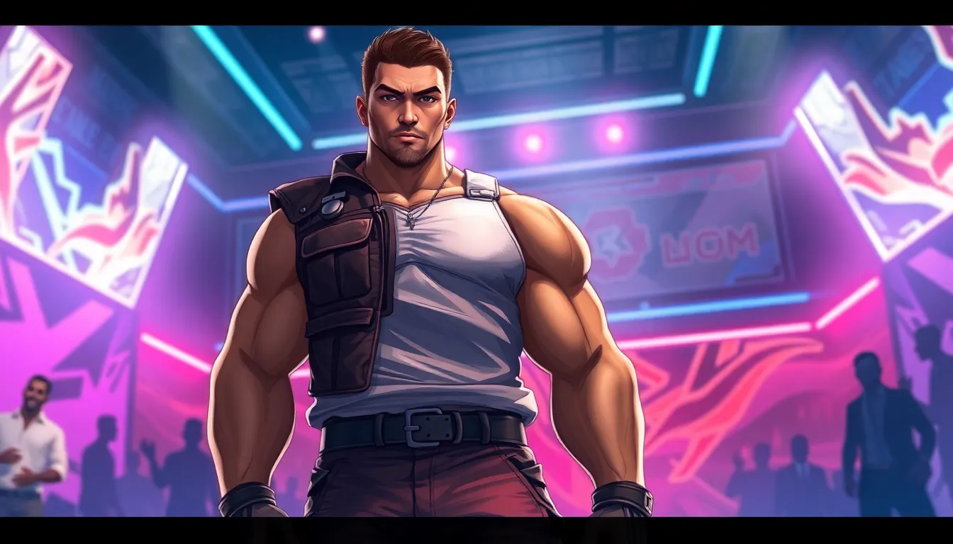 Bruce Irvin in action poses, showcasing his strength in a gaming arena.